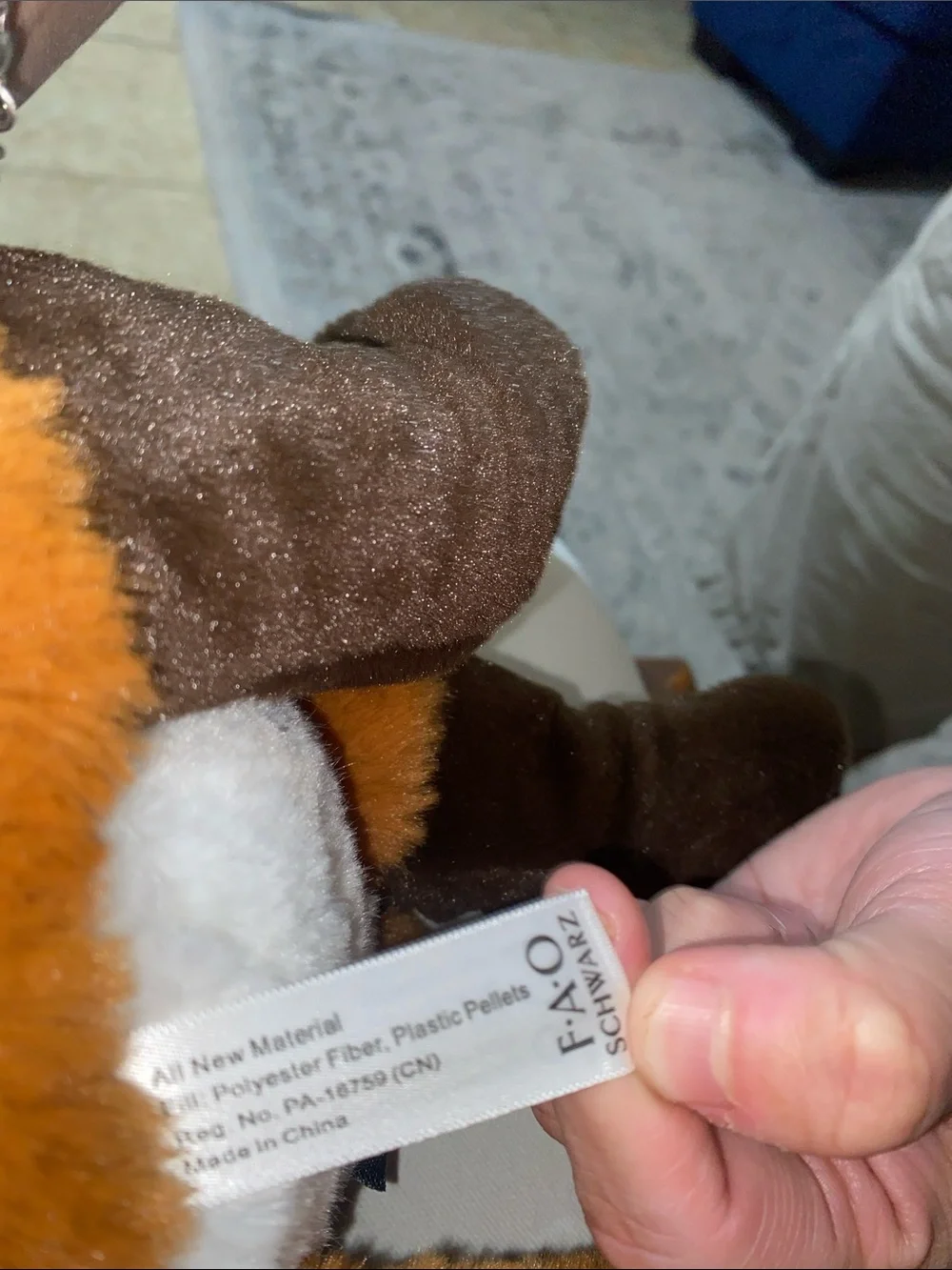 FAO Schwarz Plush Fox Dog Toy - Brown and White